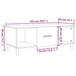ZNTS Coffee Table Concrete Grey 102x50x40 cm Engineered Wood 812694