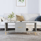 ZNTS Coffee Table Concrete Grey 102x50x40 cm Engineered Wood 812694