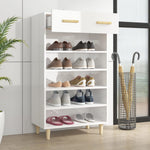 ZNTS Shoe Cabinet High Gloss White 60x35x105 cm Engineered Wood 812786