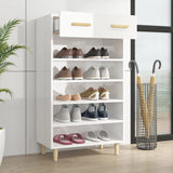 ZNTS Shoe Cabinet High Gloss White 60x35x105 cm Engineered Wood 812786
