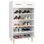 ZNTS Shoe Cabinet High Gloss White 60x35x105 cm Engineered Wood 812786