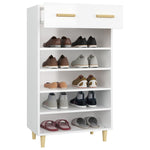 ZNTS Shoe Cabinet High Gloss White 60x35x105 cm Engineered Wood 812786