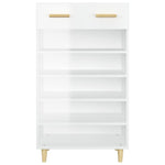 ZNTS Shoe Cabinet High Gloss White 60x35x105 cm Engineered Wood 812786