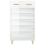 ZNTS Shoe Cabinet High Gloss White 60x35x105 cm Engineered Wood 812786