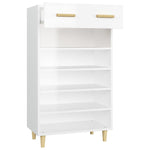 ZNTS Shoe Cabinet High Gloss White 60x35x105 cm Engineered Wood 812786