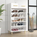 ZNTS Shoe Cabinet High Gloss White 60x35x105 cm Engineered Wood 812786