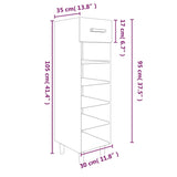 ZNTS Shoe Cabinet High Gloss White 30x35x105 cm Engineered Wood 812804