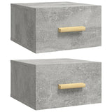 ZNTS Wall-mounted Bedside Cabinets 2 pcs Concrete Grey 35x35x20 cm 812843