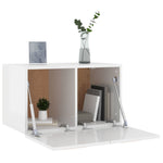 ZNTS Wall Cabinet High Gloss White 60x 36.5x35 cm Engineered Wood 812921