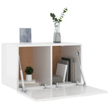ZNTS Wall Cabinet High Gloss White 60x 36.5x35 cm Engineered Wood 812921