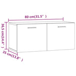 ZNTS Wall Cabinet High Gloss White 80x35x36.5 cm Engineered Wood 812930