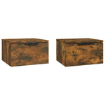 ZNTS Wall-mounted Bedside Cabinets 2 pcs Smoked Oak 34x30x20 cm 817088
