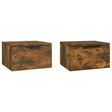 ZNTS Wall-mounted Bedside Cabinets 2 pcs Smoked Oak 34x30x20 cm 817088