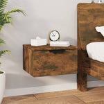 ZNTS Wall-mounted Bedside Cabinets 2 pcs Smoked Oak 34x30x20 cm 817088