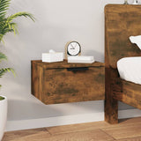 ZNTS Wall-mounted Bedside Cabinets 2 pcs Smoked Oak 34x30x20 cm 817088