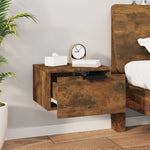 ZNTS Wall-mounted Bedside Cabinets 2 pcs Smoked Oak 34x30x20 cm 817088