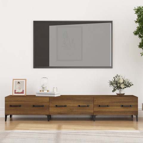 ZNTS TV Cabinet Brown Oak 150x34,5x30 cm Engineered Wood 817512