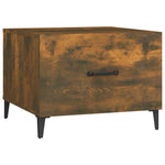 ZNTS Coffee Table with Metal Legs Smoked Oak 50x50x40 cm 817537