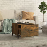ZNTS Coffee Table with Metal Legs Smoked Oak 50x50x40 cm 817537