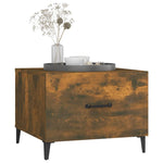 ZNTS Coffee Table with Metal Legs Smoked Oak 50x50x40 cm 817537