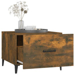 ZNTS Coffee Table with Metal Legs Smoked Oak 50x50x40 cm 817537