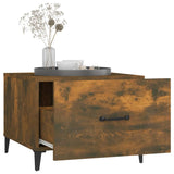 ZNTS Coffee Table with Metal Legs Smoked Oak 50x50x40 cm 817537