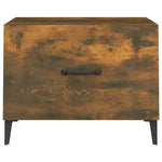 ZNTS Coffee Table with Metal Legs Smoked Oak 50x50x40 cm 817537