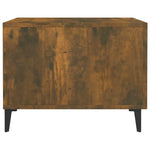 ZNTS Coffee Table with Metal Legs Smoked Oak 50x50x40 cm 817537