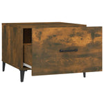 ZNTS Coffee Table with Metal Legs Smoked Oak 50x50x40 cm 817537
