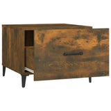 ZNTS Coffee Table with Metal Legs Smoked Oak 50x50x40 cm 817537