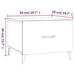 ZNTS Coffee Table with Metal Legs Smoked Oak 50x50x40 cm 817537