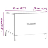 ZNTS Coffee Table with Metal Legs Smoked Oak 50x50x40 cm 817537