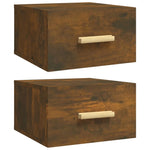 ZNTS Wall-mounted Bedside Cabinets 2 pcs Smoked Oak 35x35x20 cm 817574