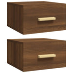 ZNTS Wall-mounted Bedside Cabinets 2 pcs Brown Oak 35x35x20 cm 817578