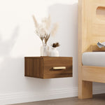 ZNTS Wall-mounted Bedside Cabinets 2 pcs Brown Oak 35x35x20 cm 817578