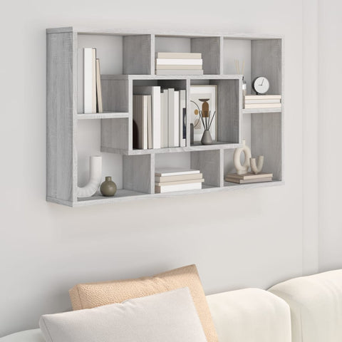ZNTS Wall Shelf Grey Sonoma 85x16x52.5 cm Engineered Wood 820461