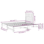 ZNTS Pull-out Day Bed Black 2x cm Solid Wood Pine 3108946