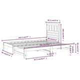 ZNTS Pull-out Day Bed Black 2x cm Solid Wood Pine 3108946