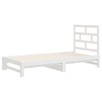 ZNTS Pull-out Day Bed White 2x cm Solid Wood Pine 3108948
