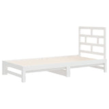 ZNTS Pull-out Day Bed White 2x cm Solid Wood Pine 3108948