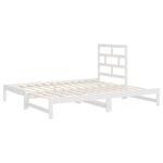 ZNTS Pull-out Day Bed White 2x cm Solid Wood Pine 3108948