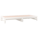 ZNTS Pull-out Day Bed White 2x cm Solid Wood Pine 3108948