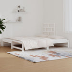 ZNTS Pull-out Day Bed White 2x cm Solid Wood Pine 3108948