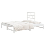 ZNTS Pull-out Day Bed White 2x cm Solid Wood Pine 3108948