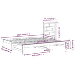 ZNTS Pull-out Day Bed White 2x cm Solid Wood Pine 3108948