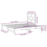 ZNTS Pull-out Day Bed White 2x cm Solid Wood Pine 3108948