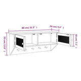 ZNTS Wall-mounted Coat Rack White Engineered Wood and Natural Rattan 345651