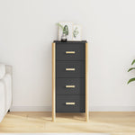 ZNTS Highboard Black 42x38x90 cm Engineered Wood 345682