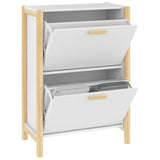 ZNTS Shoe Cabinet White 57.5x33x80 cm Engineered Wood 345684