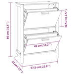 ZNTS Shoe Cabinet White 57.5x33x80 cm Engineered Wood 345684